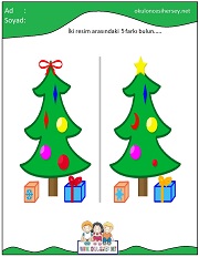 okul öncesi İki Resim Arasındaki Farkı Bul